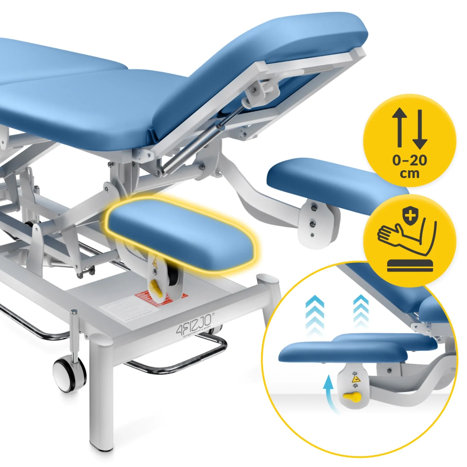4FIZJO Stół do masażu i rehabilitacji elektryczny ERGO Niebieski Clearance
