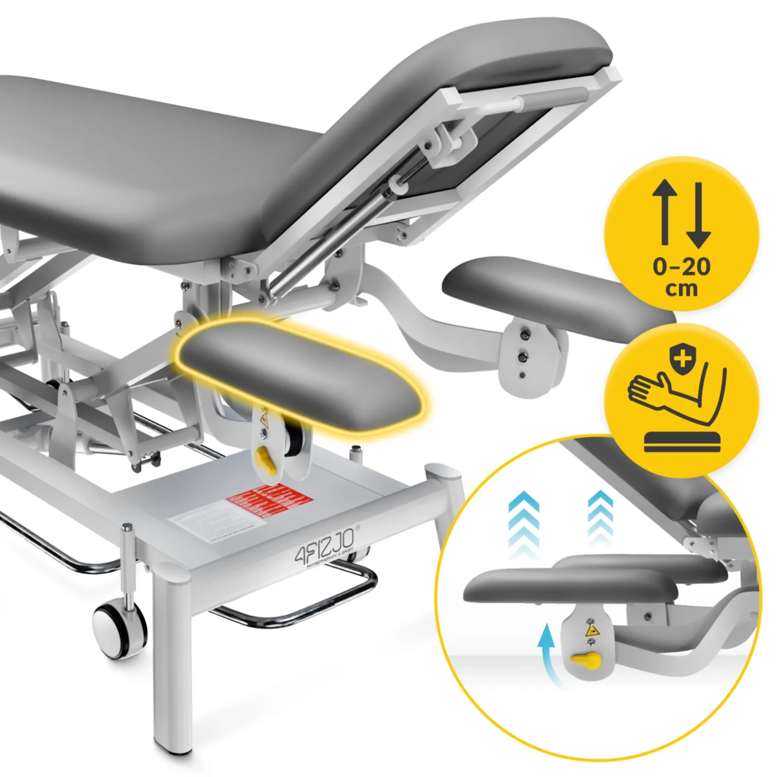 4FIZJO Stół do masażu i rehabilitacji elektryczny PURE+ Szary Sale
