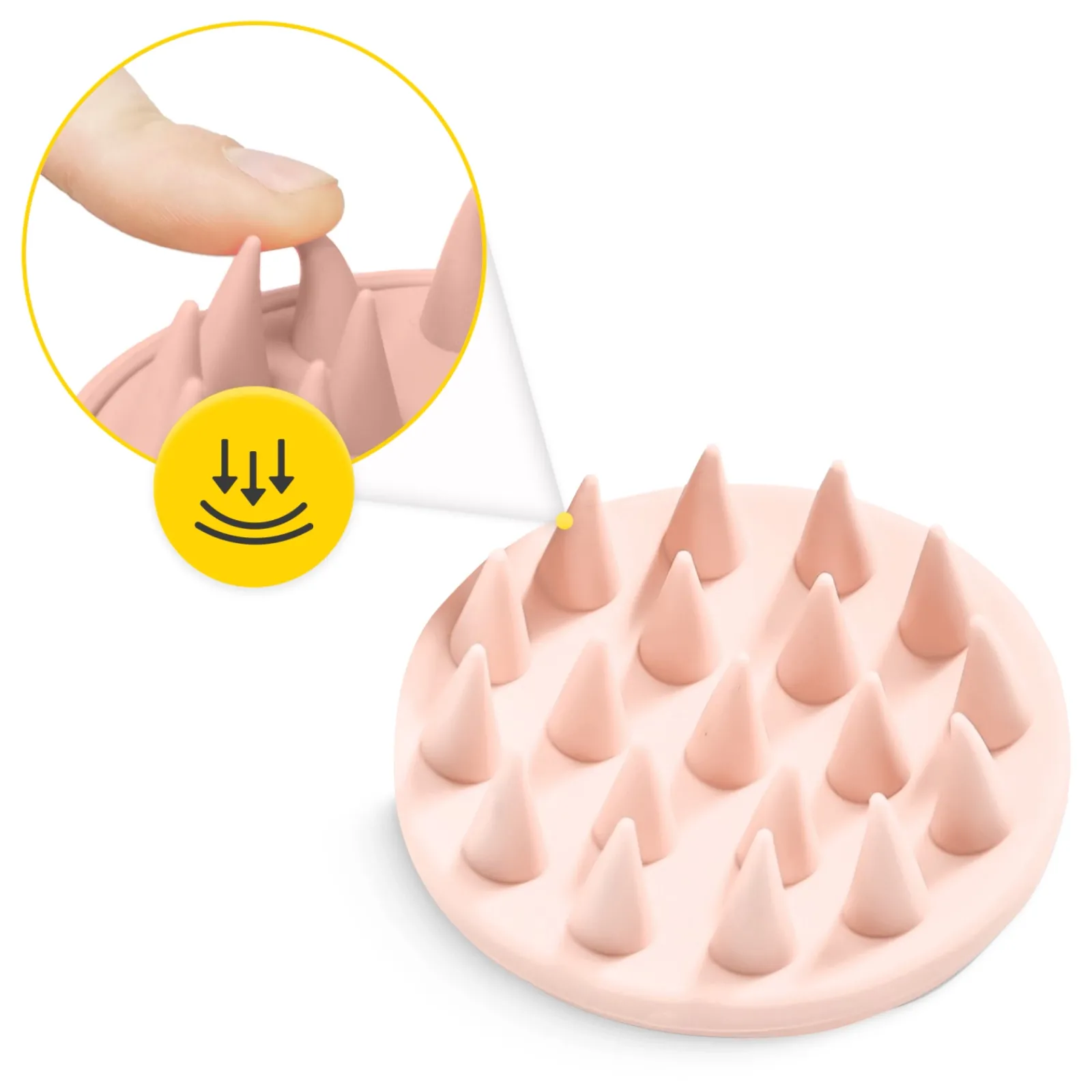 4FIZJO Szczotka do masażu głowy jasno różowa Hot