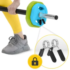 4FIZJO Sztanga treningowa z obciążeniem żeliwnym 20 kg Best