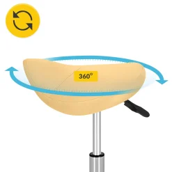 4FIZJO Taboret obrotowy siodło do masażu ERGO żółty Hot