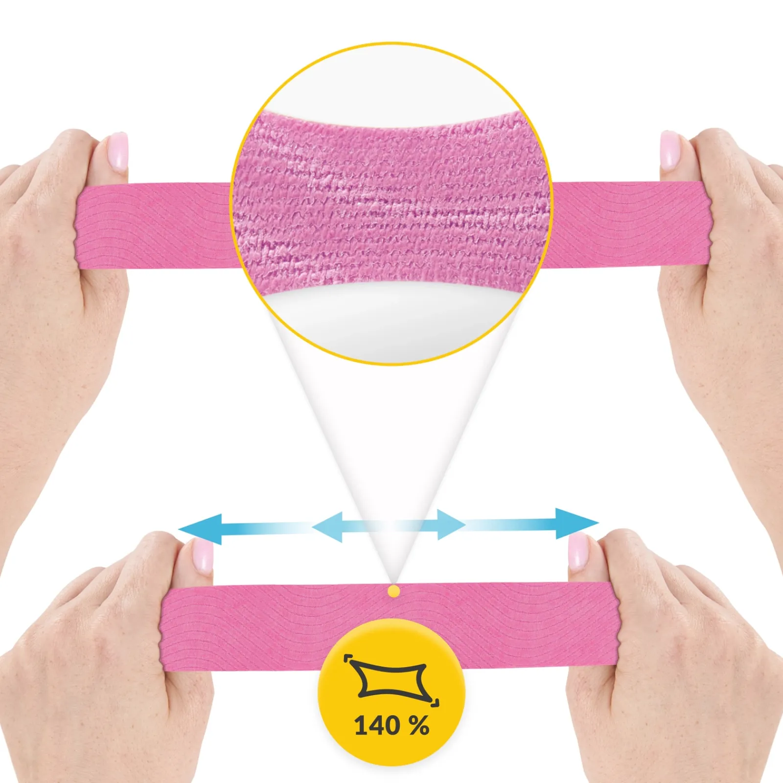 4FIZJO Taśma do kinesiotapingu 7,5 cm x 5 m Różowy Discount