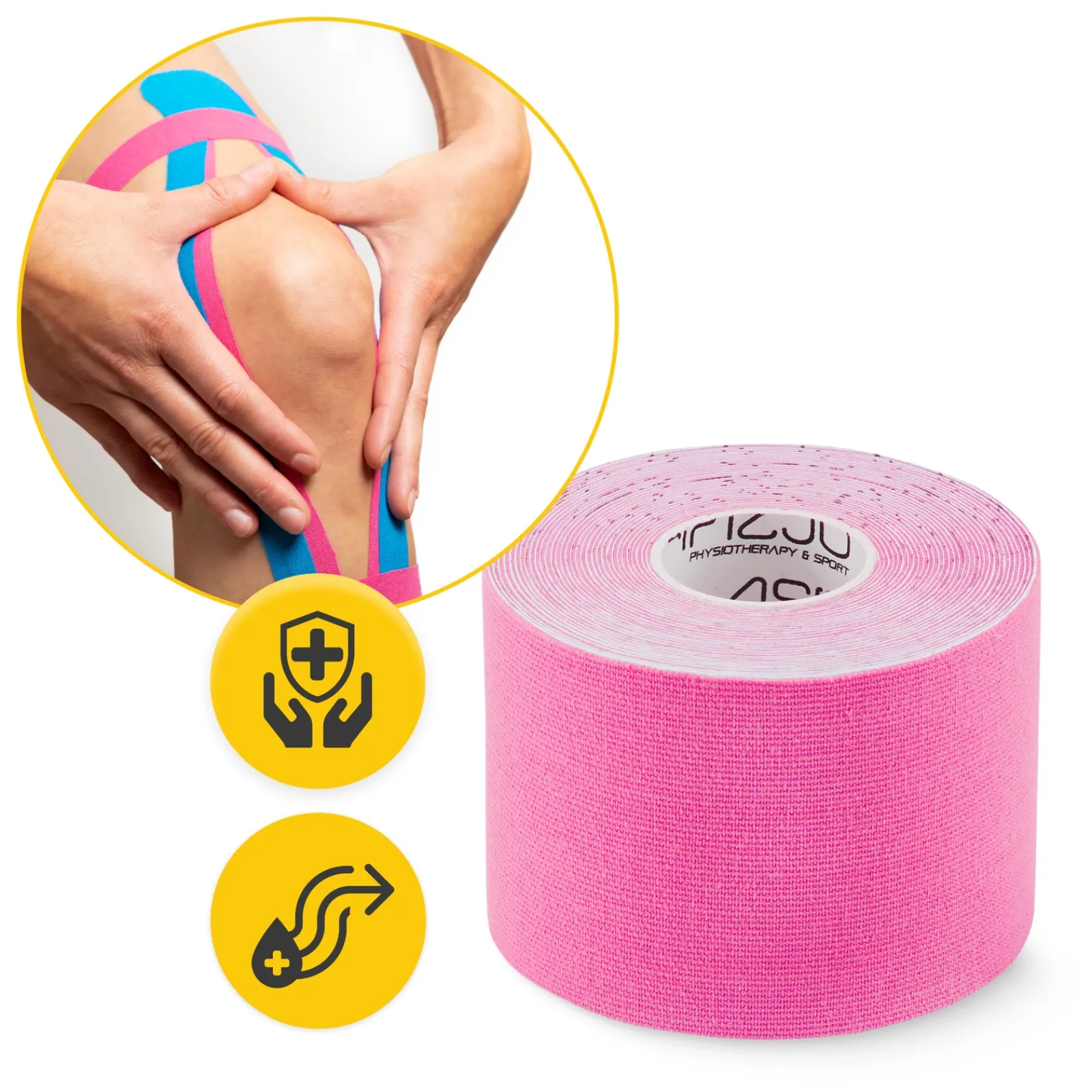 4FIZJO Taśma do kinesiotapingu 7,5 cm x 5 m Różowy Discount