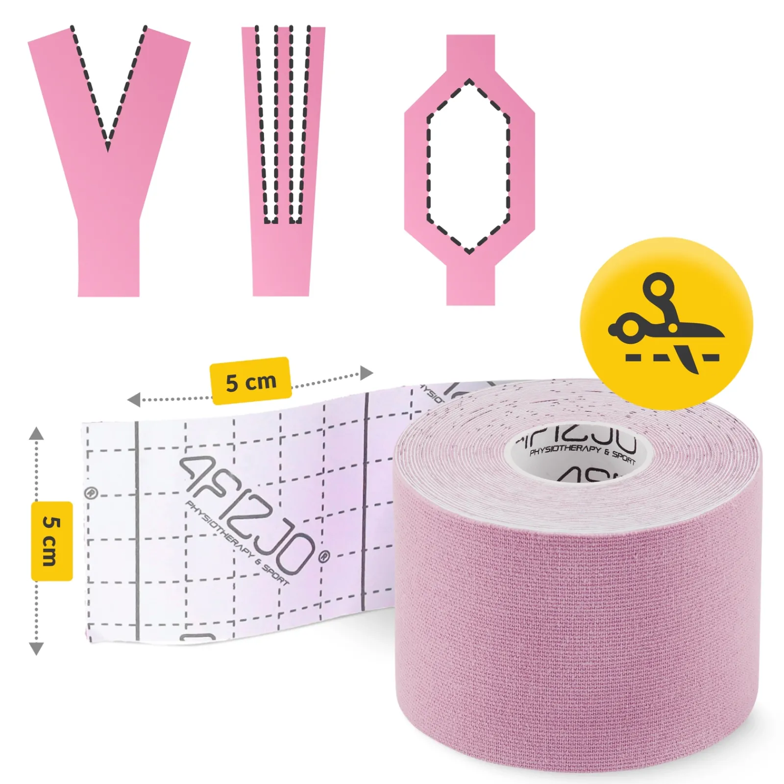 4FIZJO Taśma do kinesiotapingu 5 cm x 5 m Różowy Sale
