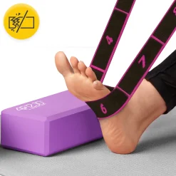 4FIZJO Taśma gimnastyczna do rozciągania 90 cm różowa Online