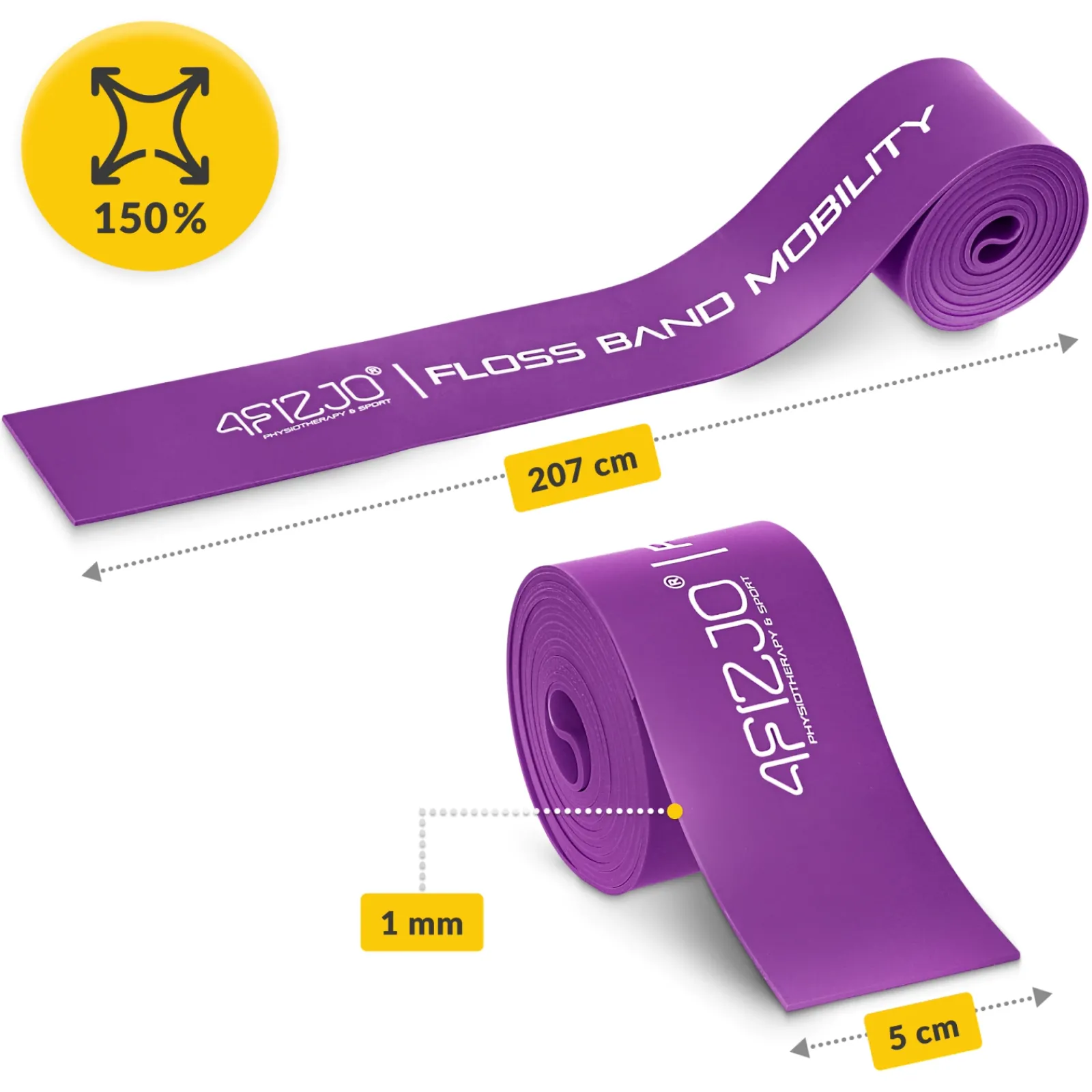 4FIZJO Taśma rehabilitacyjna do ćwiczeń FLOSS BAND 1 mm fioletowa Outlet