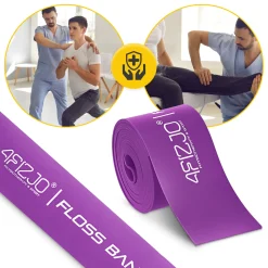 4FIZJO Taśma rehabilitacyjna do ćwiczeń FLOSS BAND 1 mm fioletowa Outlet