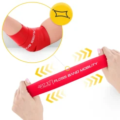 4FIZJO Taśma rehabilitacyjna do ćwiczeń FLOSS BAND 1,5 mm czerwona Hot