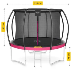 4FIZJO Trampolina ogrodowa dla dzieci PRO 312cm 10FT Różowy / Czarny Outlet