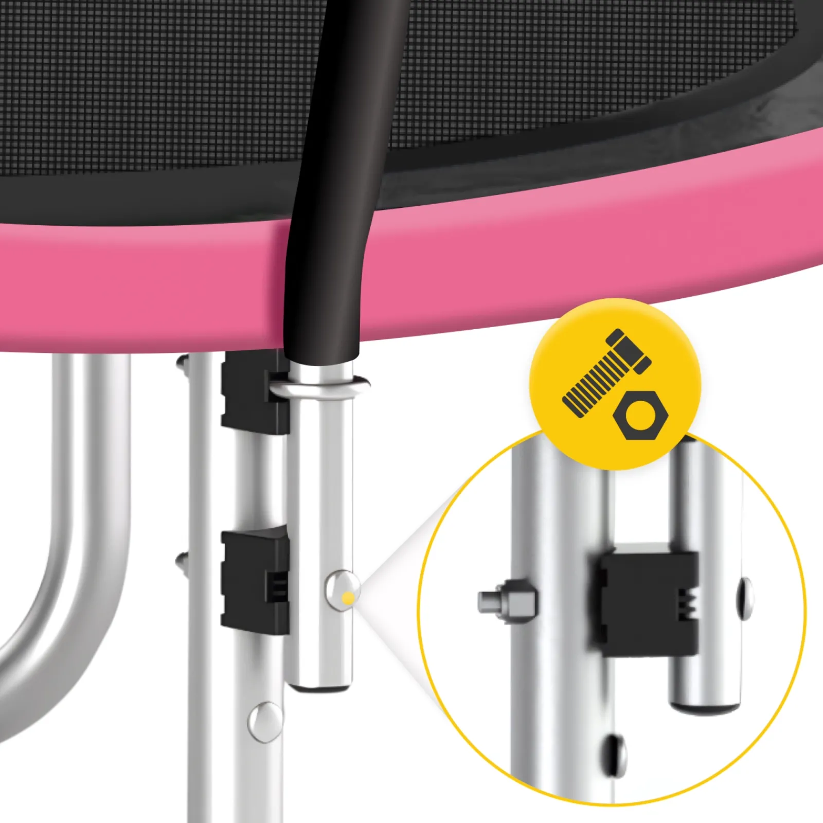 4FIZJO Trampolina ogrodowa dla dzieci PRO 312cm 10FT Różowy / Czarny Outlet