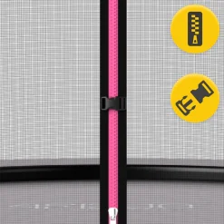4FIZJO Trampolina ogrodowa dla dzieci PRO 374 cm 12FT Różowy / Czarny Discount