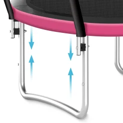 4FIZJO Trampolina ogrodowa dla dzieci PRO 374 cm 12FT Różowy / Czarny Discount