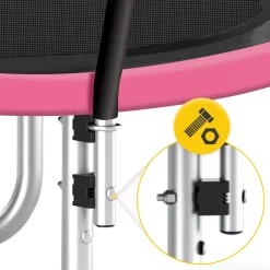 4FIZJO Trampolina ogrodowa dla dzieci PRO 374 cm 12FT Różowy / Czarny Discount