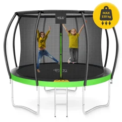 4FIZJO Trampolina ogrodowa dla dzieci PRO 312cm 10FT Zielony / Czarny Discount