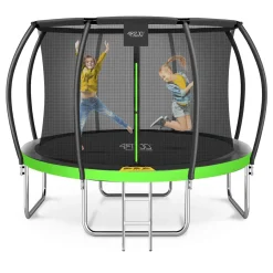 4FIZJO Trampolina ogrodowa dla dzieci PRO 374 cm 12FT Zielony / Czarny Hot