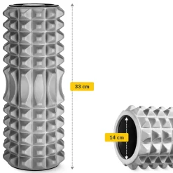 4FIZJO Wałek do masażu z wypustkami EVA 33 cm szary Best