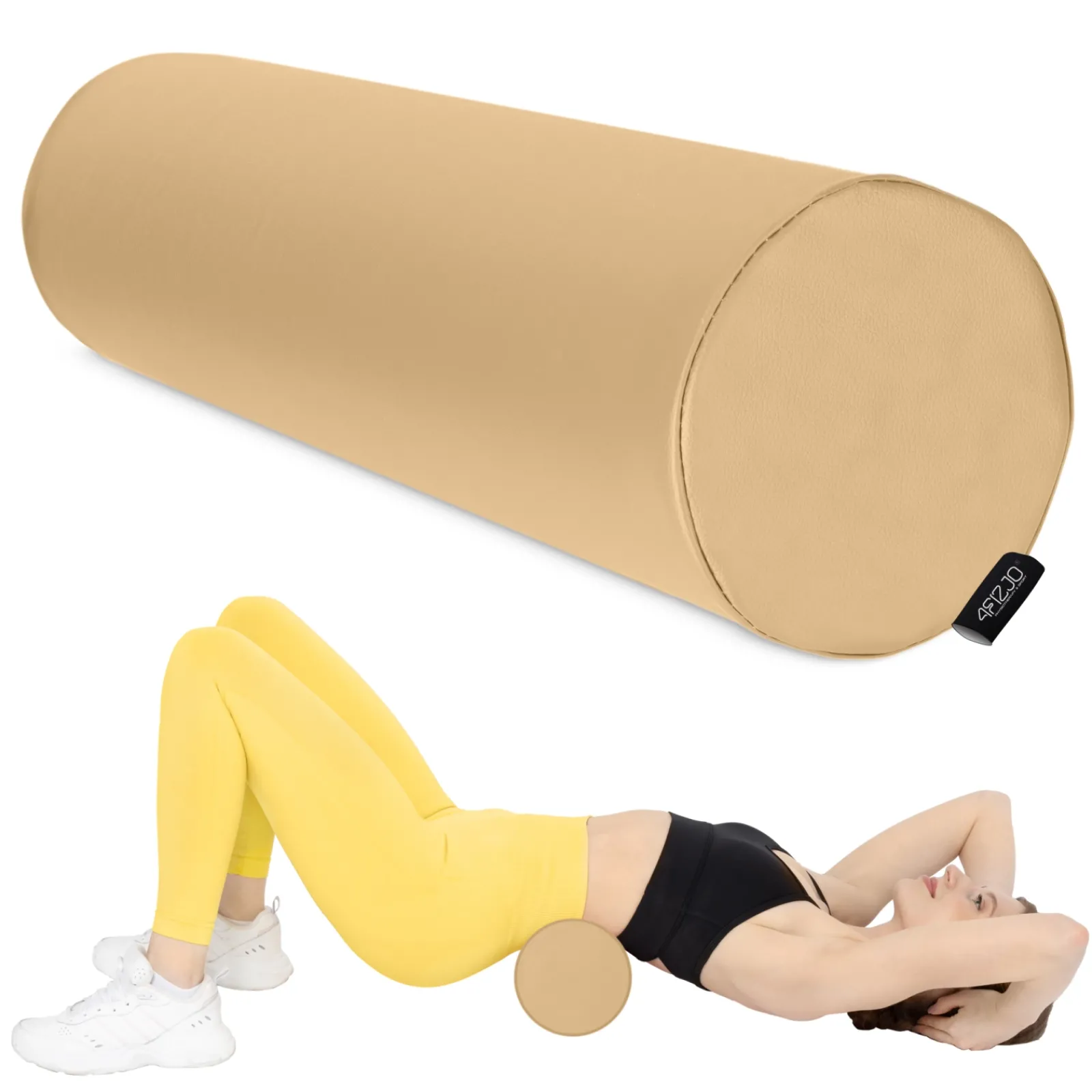 4FIZJO Wałek rehabilitacyjny kształtka do masażu 60 × 15 cm beżowa Discount