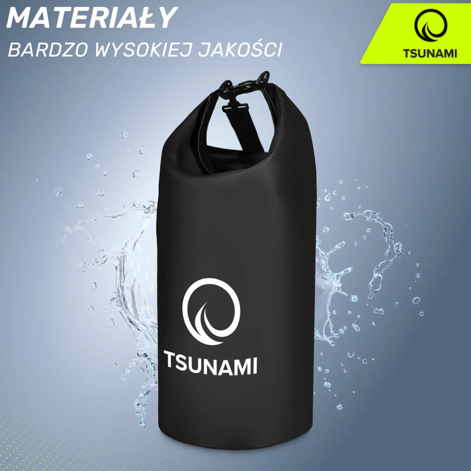 4FIZJO Worek wodoodporny 20 litrów TSUNAMI czarny Outlet