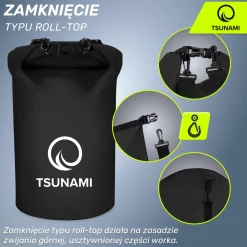 4FIZJO Worek wodoodporny 30 litrów TSUNAMI czarny Discount