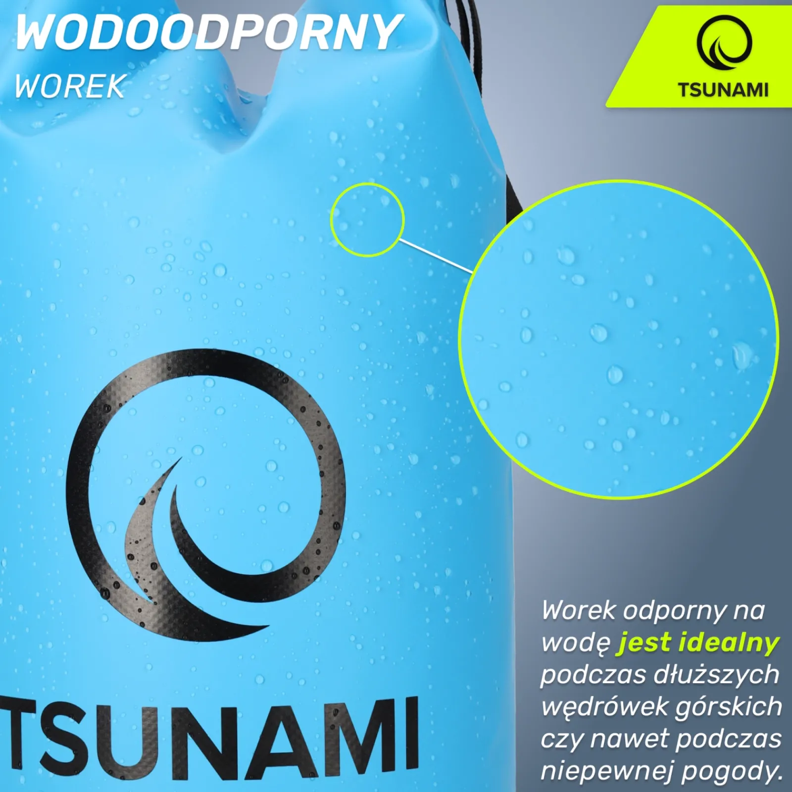 4FIZJO Worek wodoodporny 10 litrów TSUNAMI niebieski Online