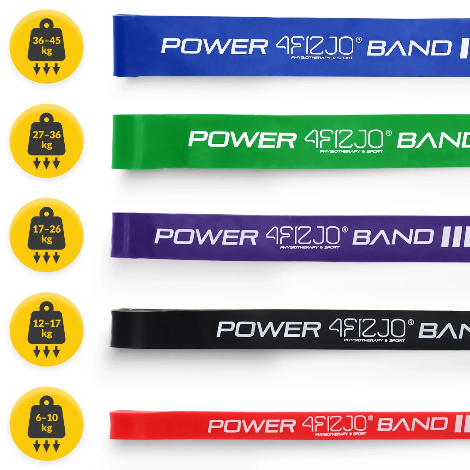 4FIZJO Zestaw 5 gum oporowych POWER BAND