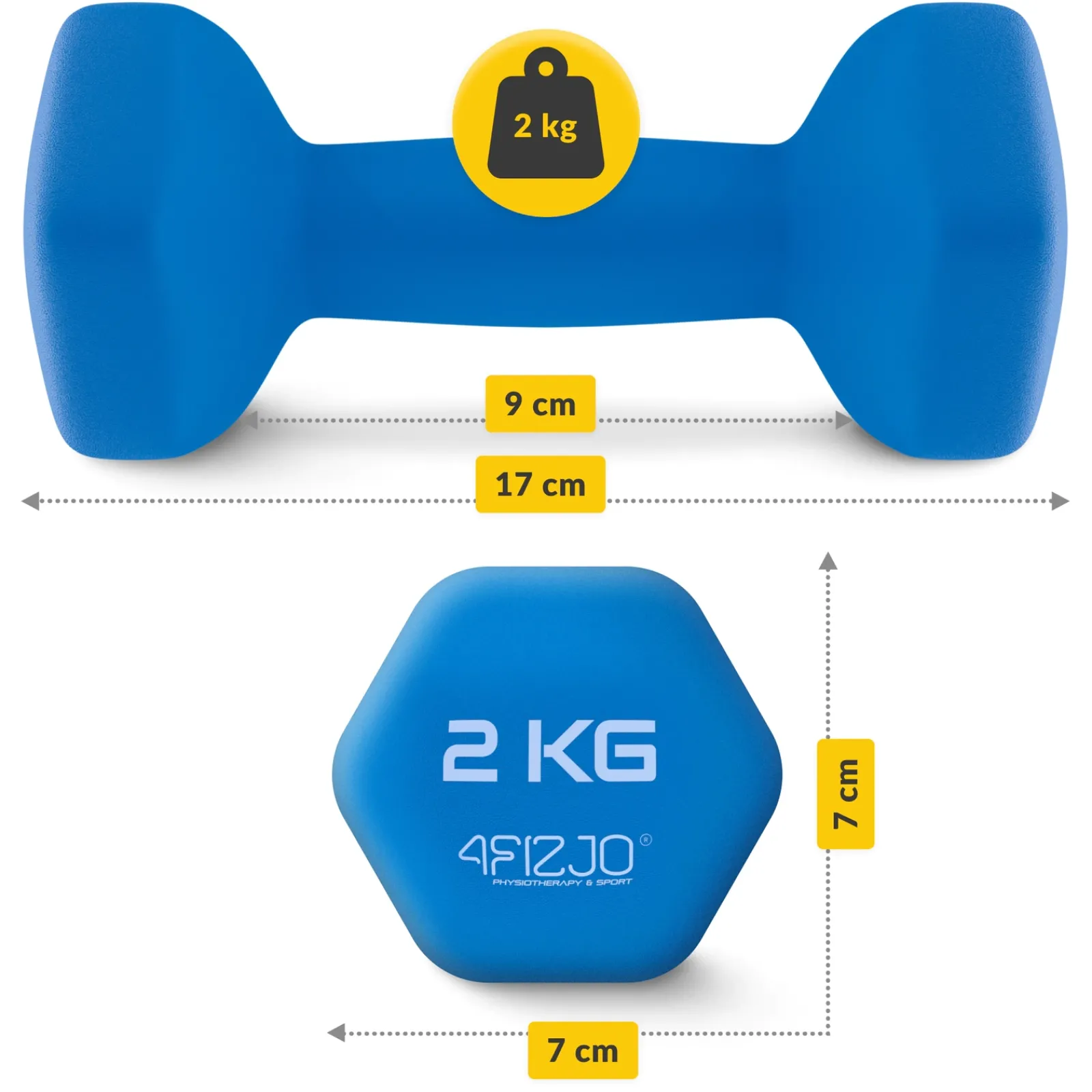 4FIZJO Zestaw hantelek żeliwnych 7 kg