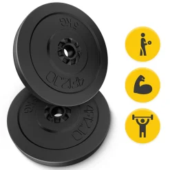 4FIZJO Zestaw kulturystyczny bitumiczny 70 kg + gryf prosty 150 cm Clearance