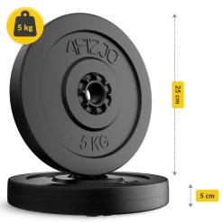 4FIZJO Zestaw kulturystyczny bitumiczny 40 kg + gryf lekko łamany 120 cm Best