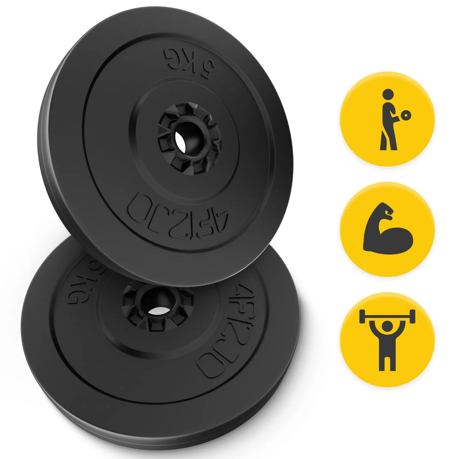 4FIZJO Zestaw kulturystyczny bitumiczny 40 kg + gryf prosty 150 cm Outlet
