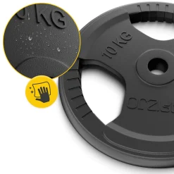 4FIZJO Zestaw kulturystyczny żeliwny 20 kg + gryf mocno łamany 120 cm New