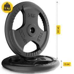 4FIZJO Zestaw kulturystyczny żeliwny 40 kg + gryf lekko łamany 120 cm Best